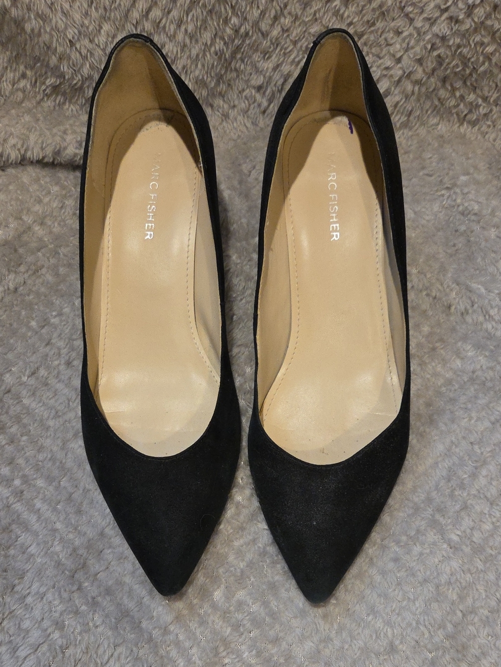 Marc Fisher Black Pointed Toe Suede Pumps